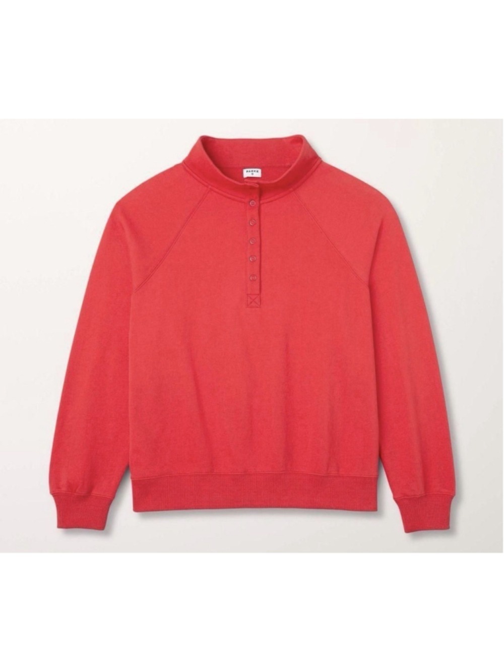 NWT PARKE x Target XXS/XS Red Pullover Sweatshirt Snap Mock Neck Extra Small